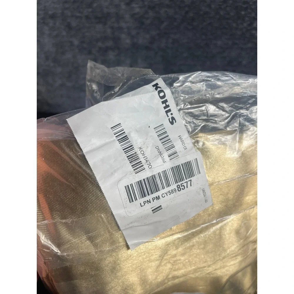MYRU Champagne Gold Satin Grommet Curtain Panels 52x96 Pair with Tiebacks NEW